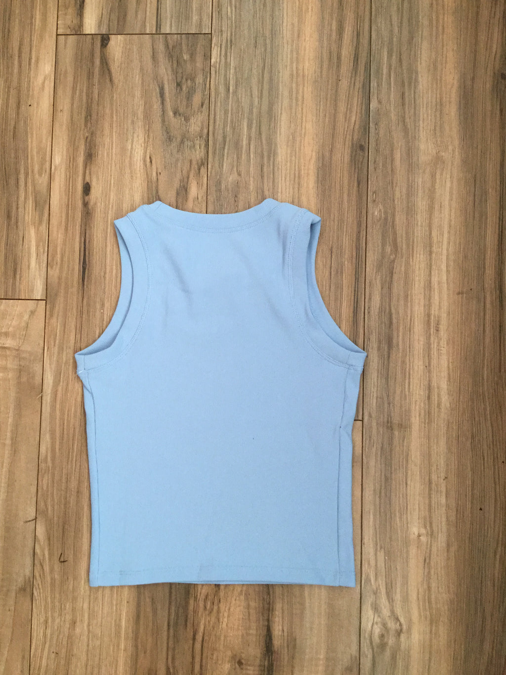 Baby Blue Peekaboo Ribbed Workout Top