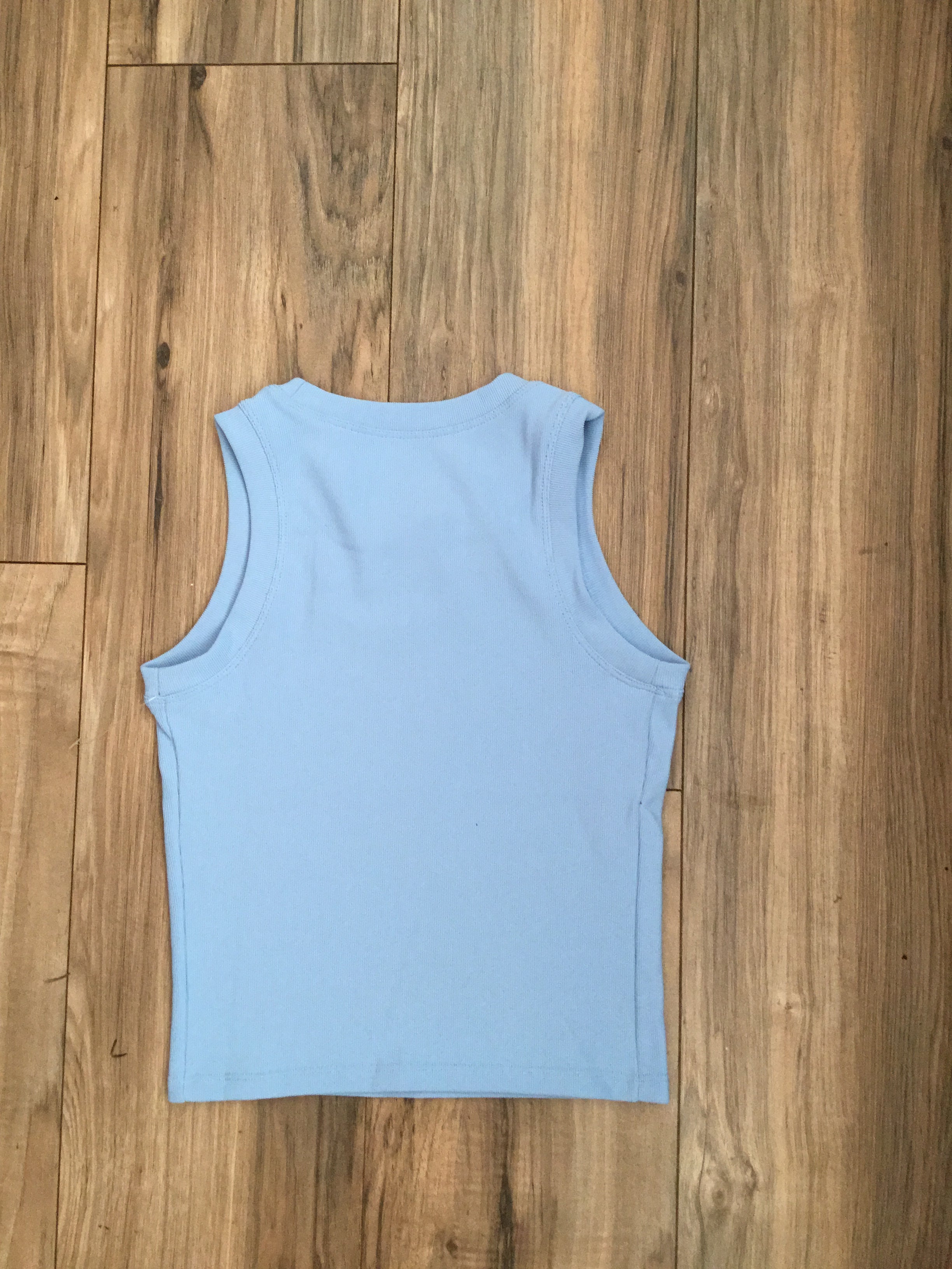 Baby Blue Peekaboo Ribbed Workout Top