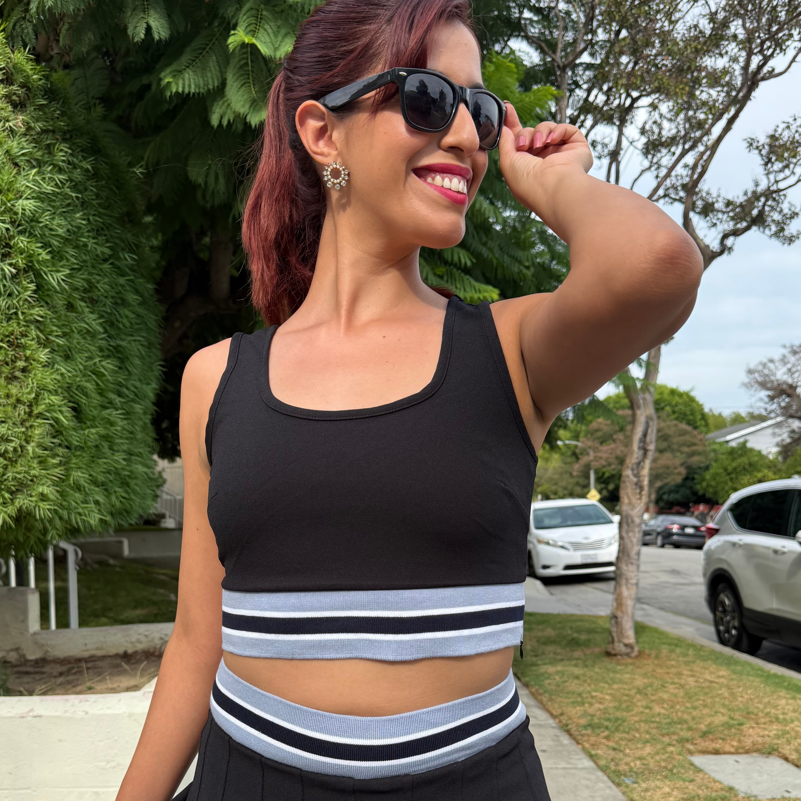 Chic Tennis Club Set - Shirt, Skirt & Sweater