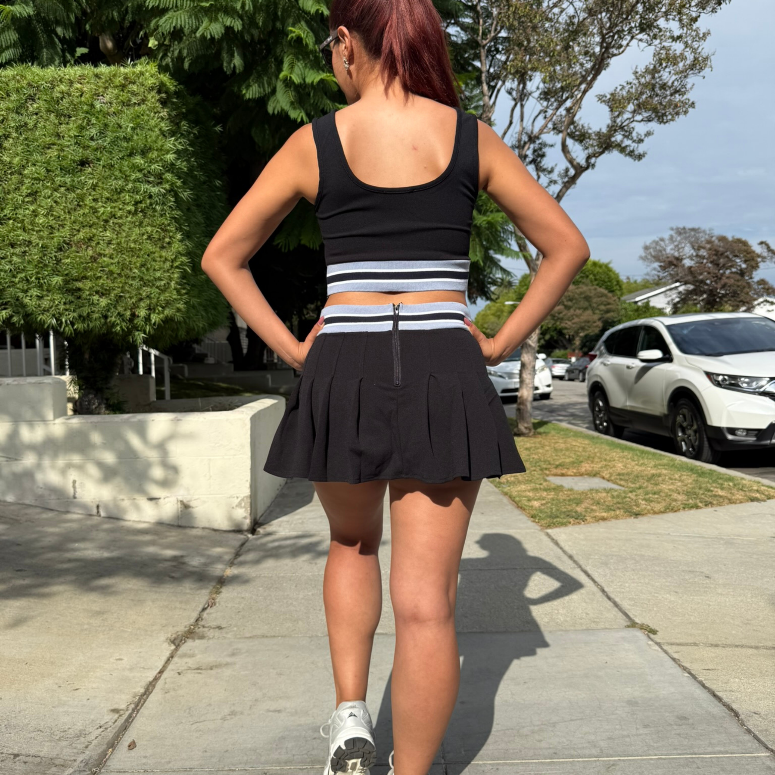 Chic Tennis Club Set - Shirt, Skirt & Sweater