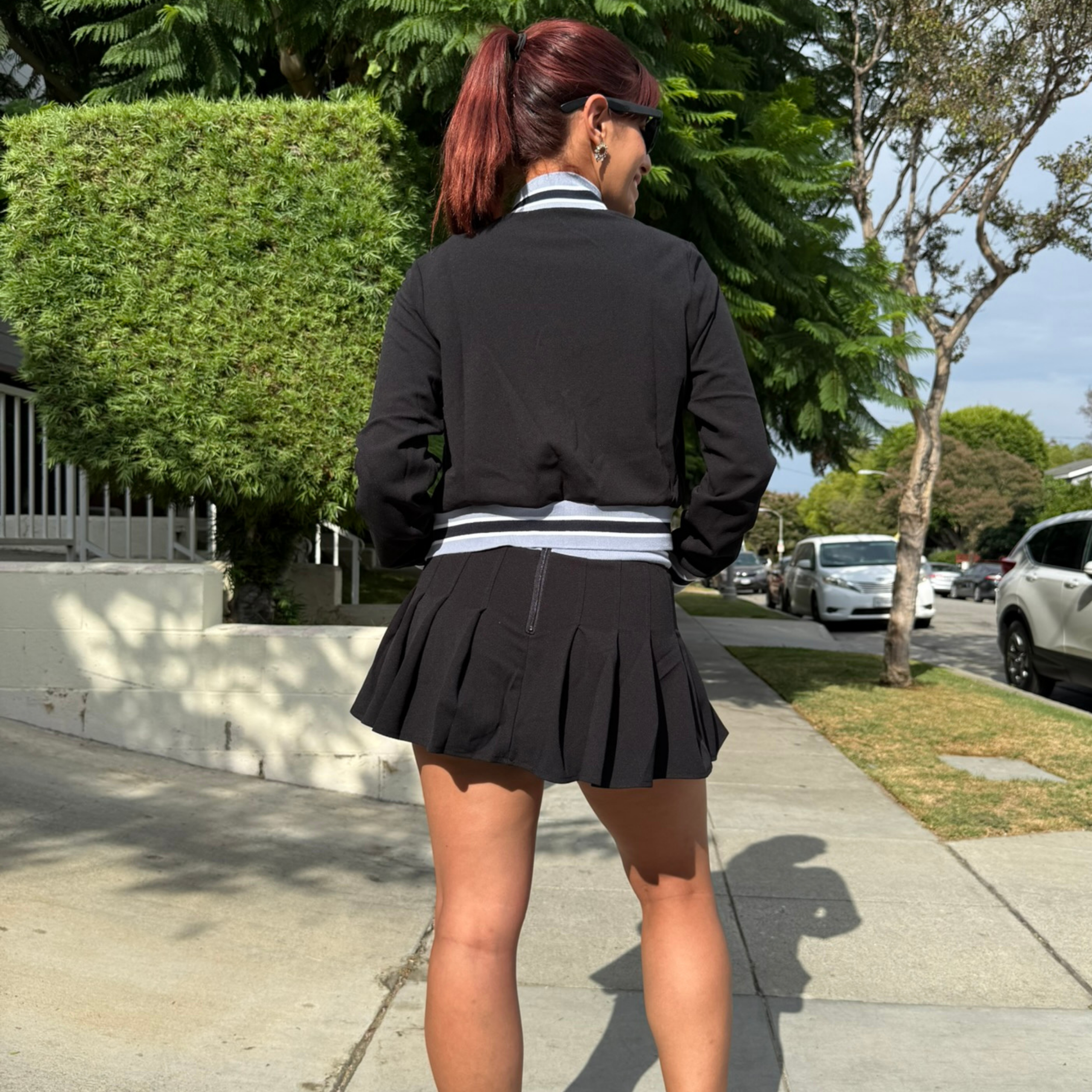 Chic Tennis Club Set - Shirt, Skirt & Sweater