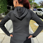 Black Snatched Zip-Up Hoodie Jacket