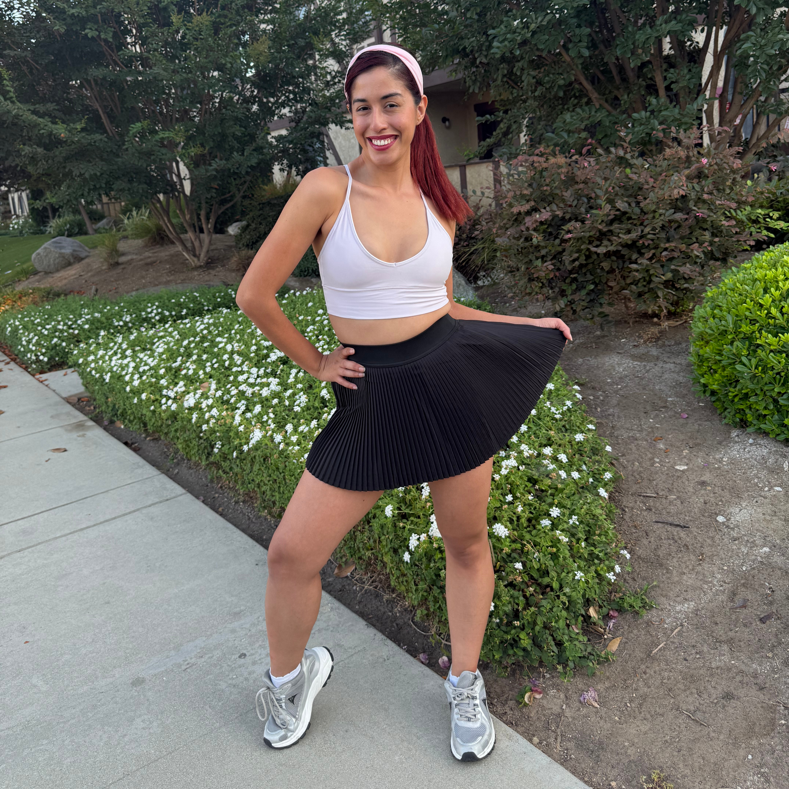 Black Pleated Athletic Skort