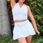 Buttercream Polo (Crop Top + Skort Set)