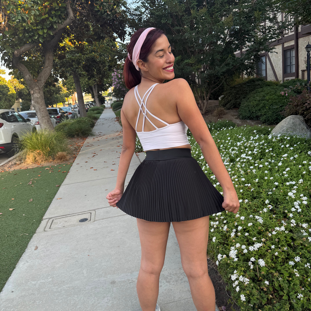 Black Pleated Athletic Skort