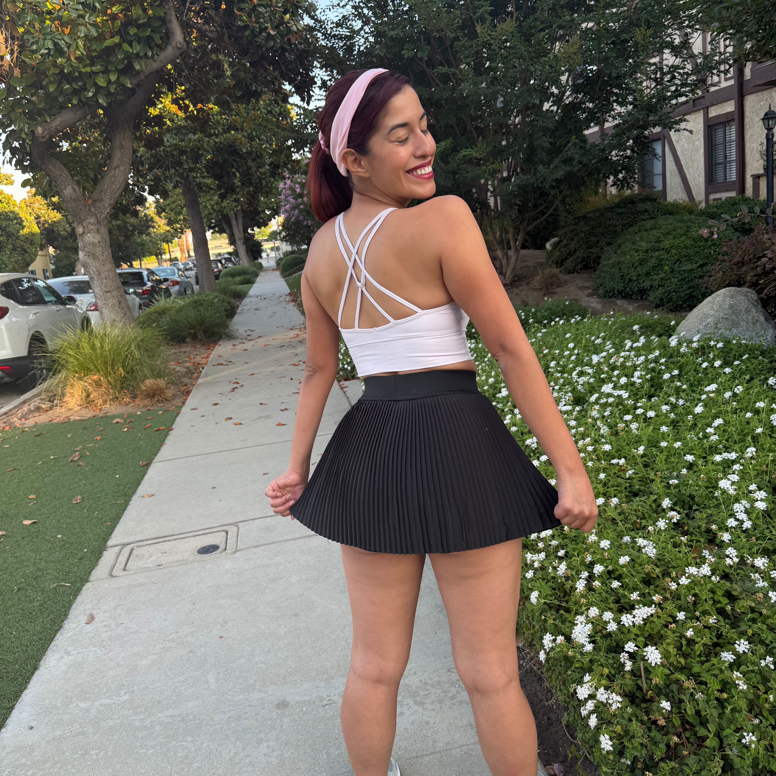 Black Pleated Athletic Skort