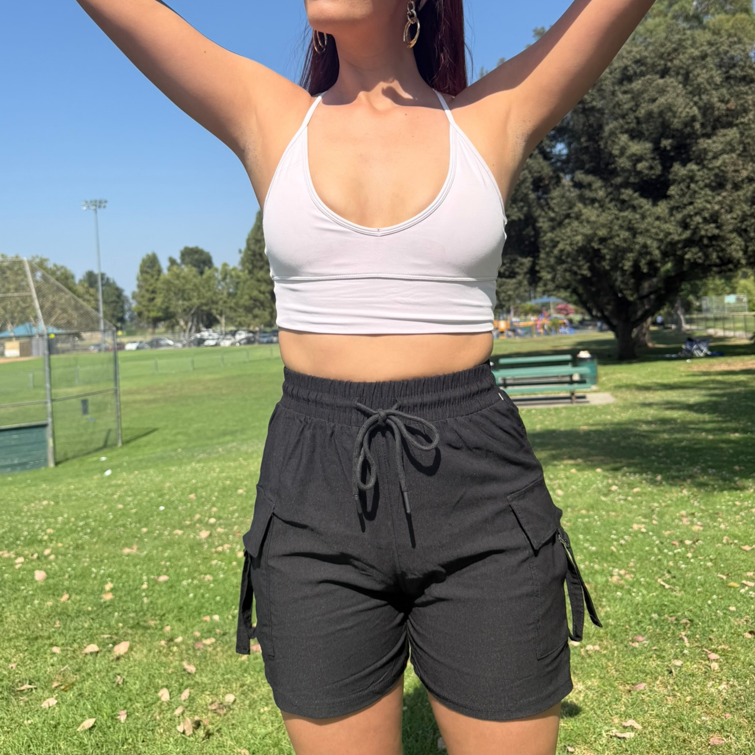 Black Trailblazer Cargo Shorts