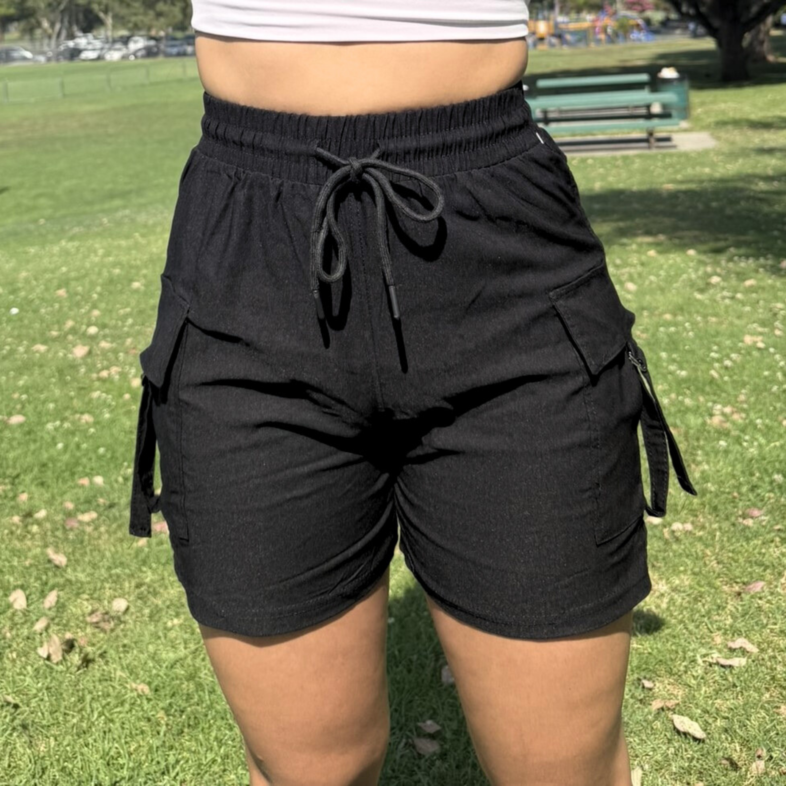 Black Trailblazer Cargo Shorts