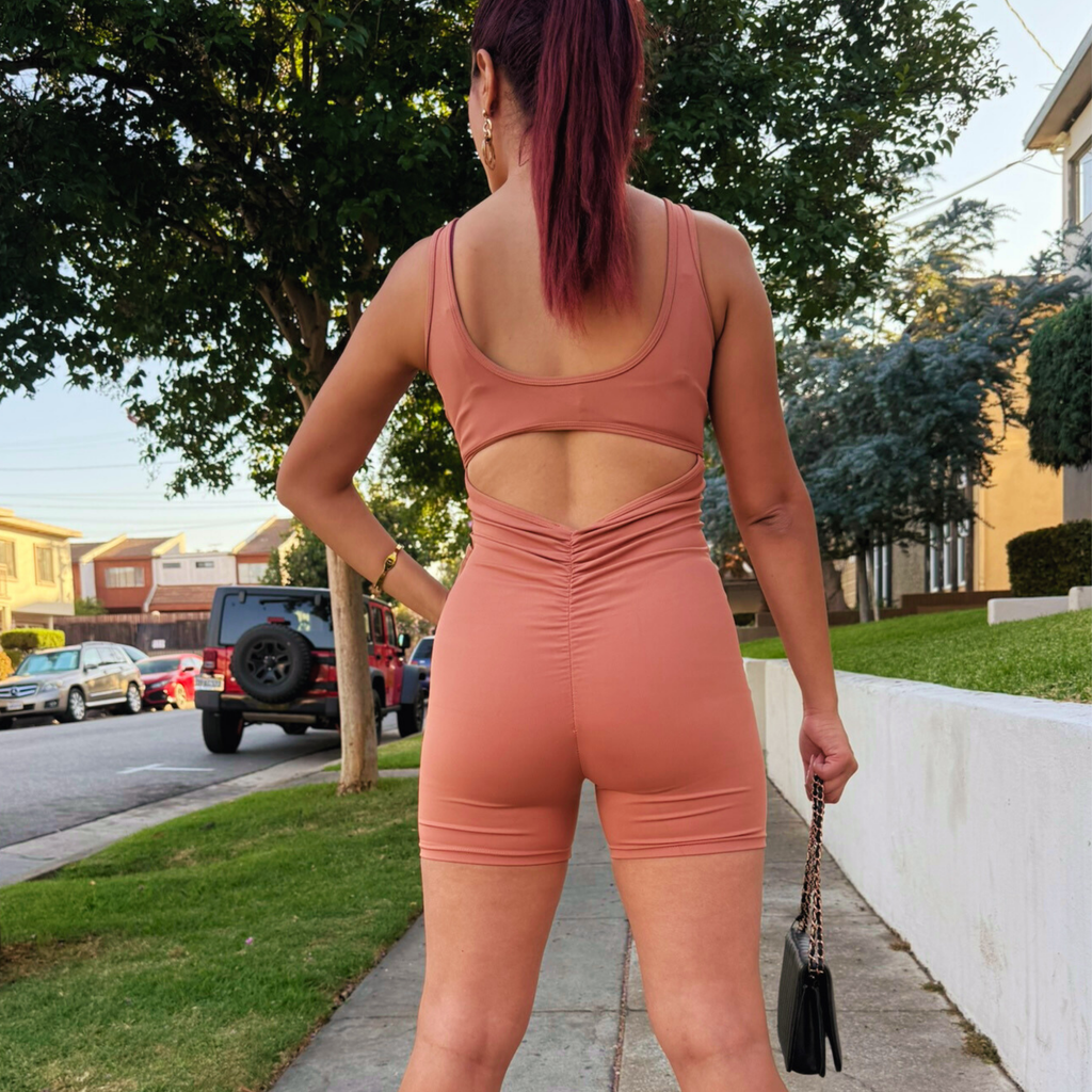 Burnt Orange Flex Appeal Romper