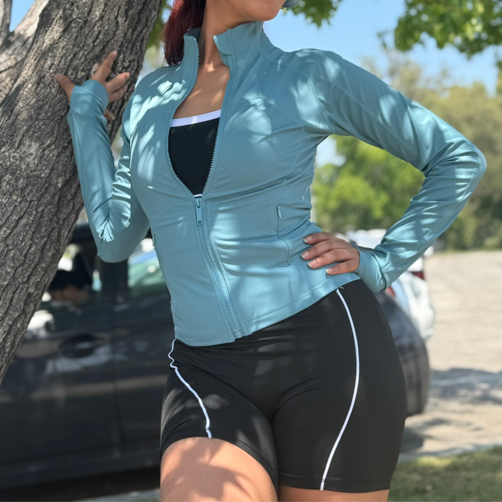 Aqua Blue Sculpt Define Jacket