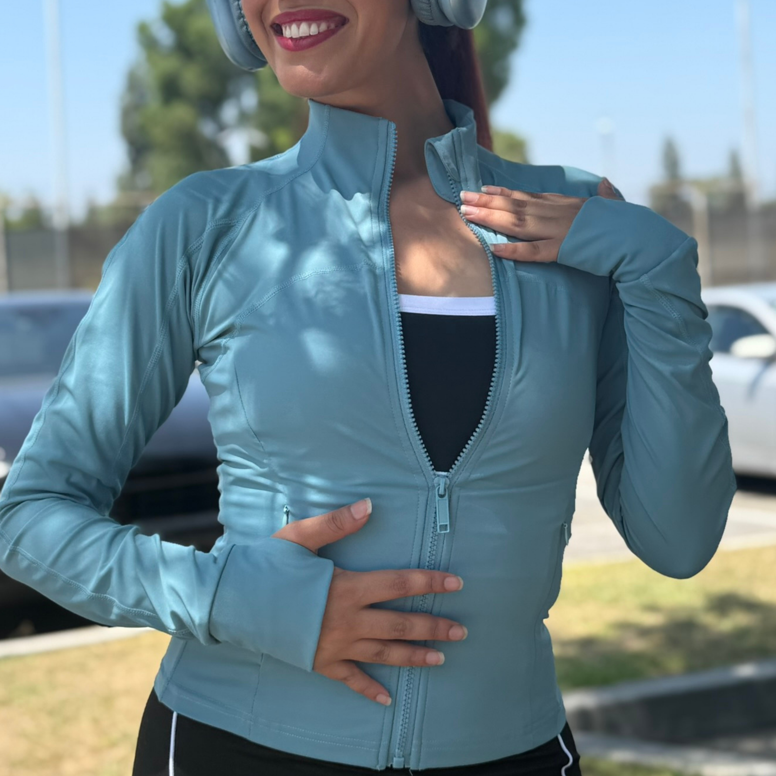 Aqua Blue Sculpt Define Jacket