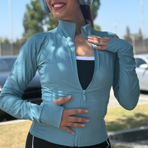 Aqua Blue Sculpt Define Jacket