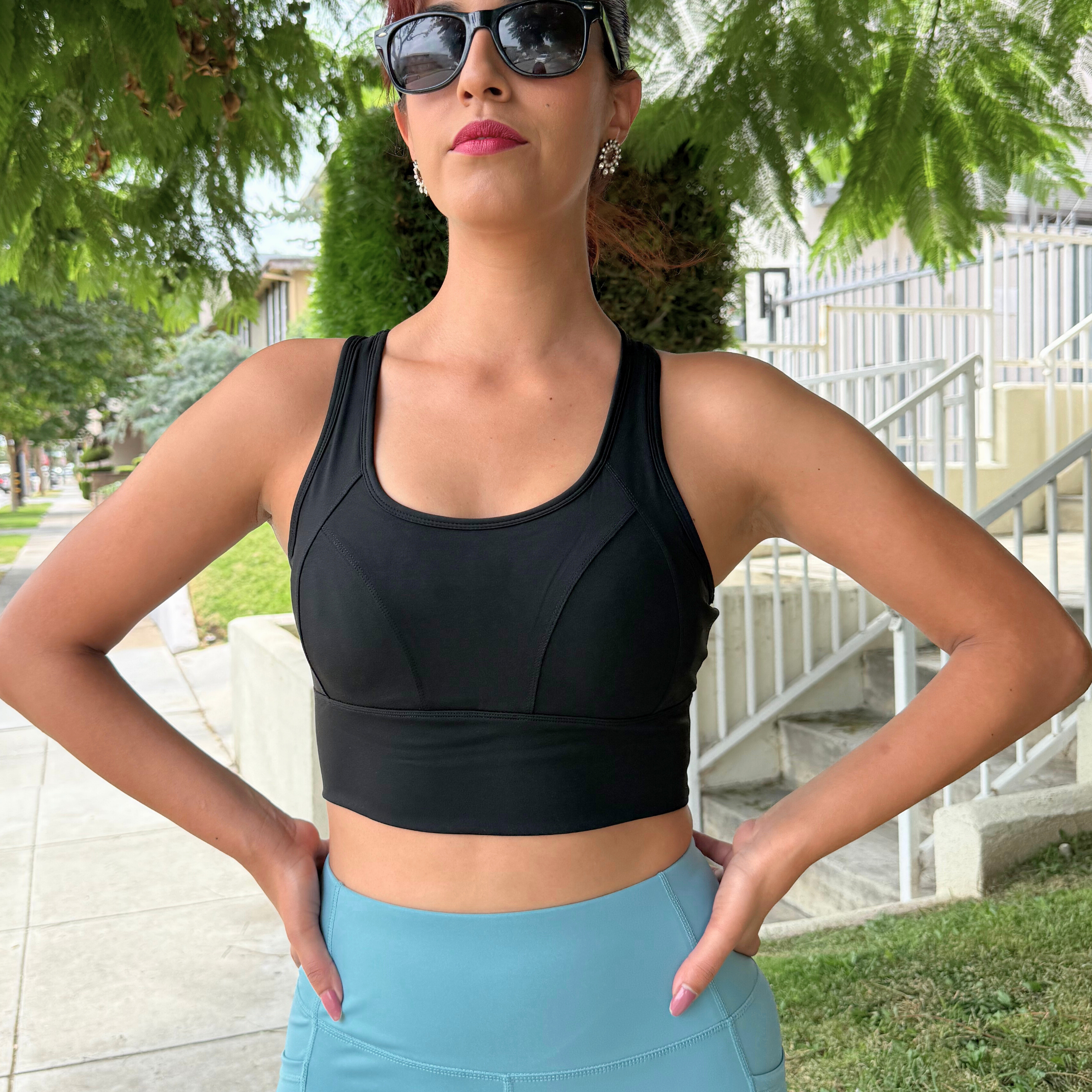 Black Cross Back Running Bra