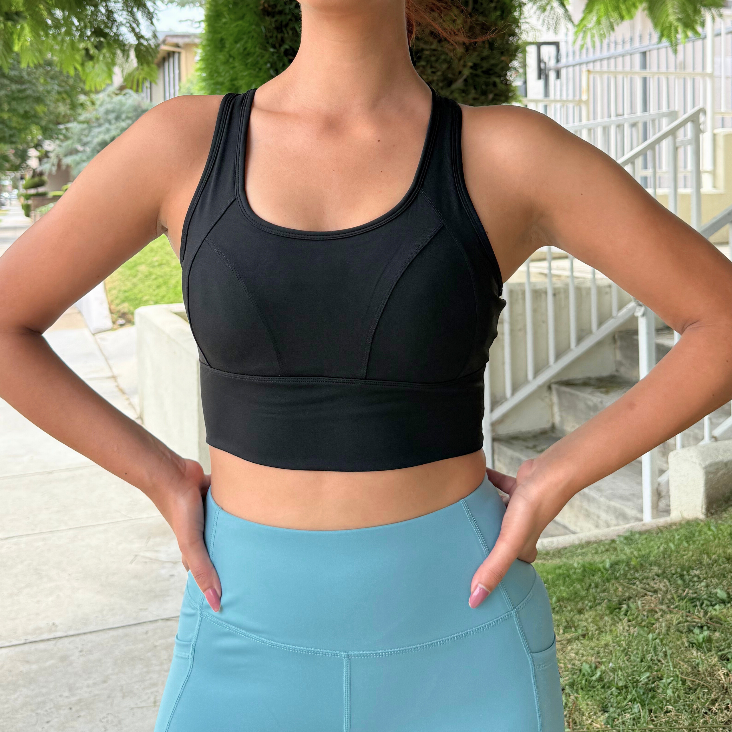 Black Cross Back Running Bra