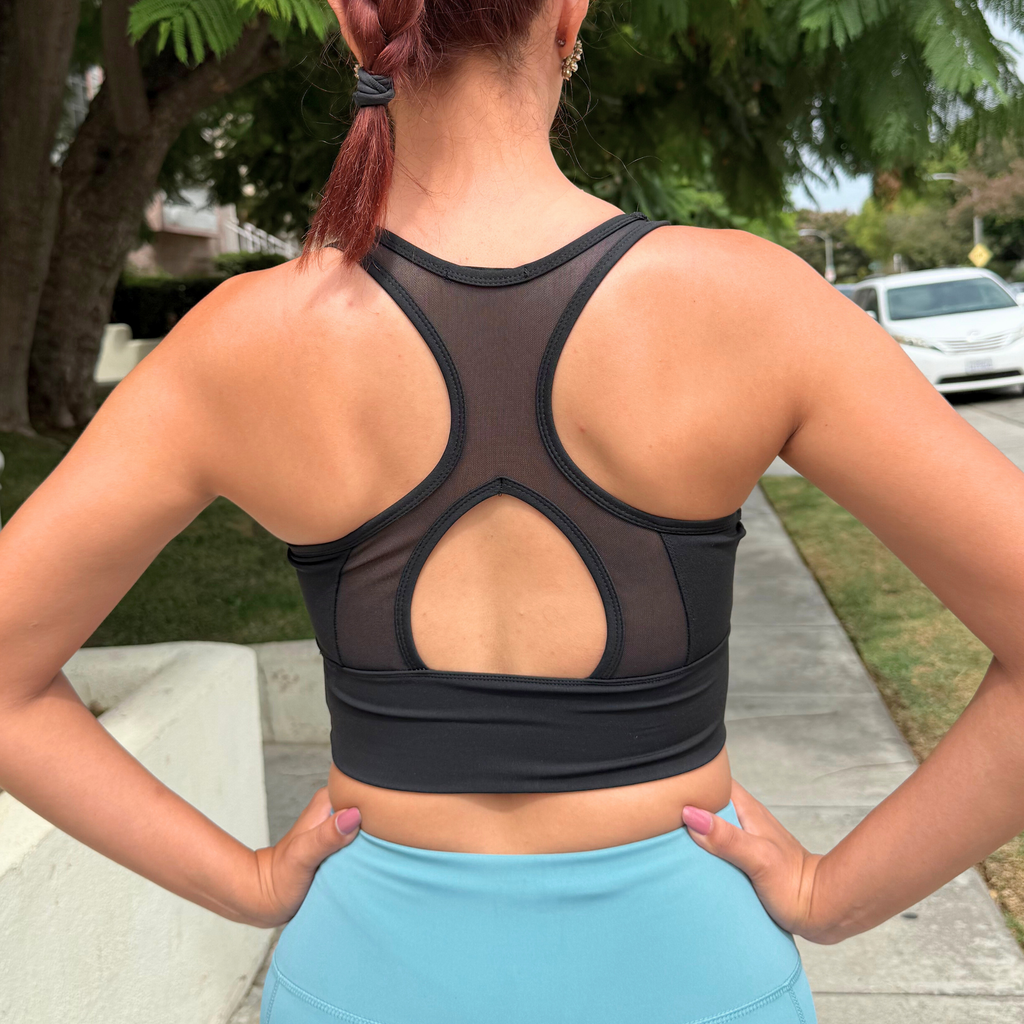 Black Cross Back Running Bra