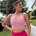 Pink High Impact Mesh Sports Bra
