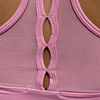 Pink High Impact Mesh Sports Bra