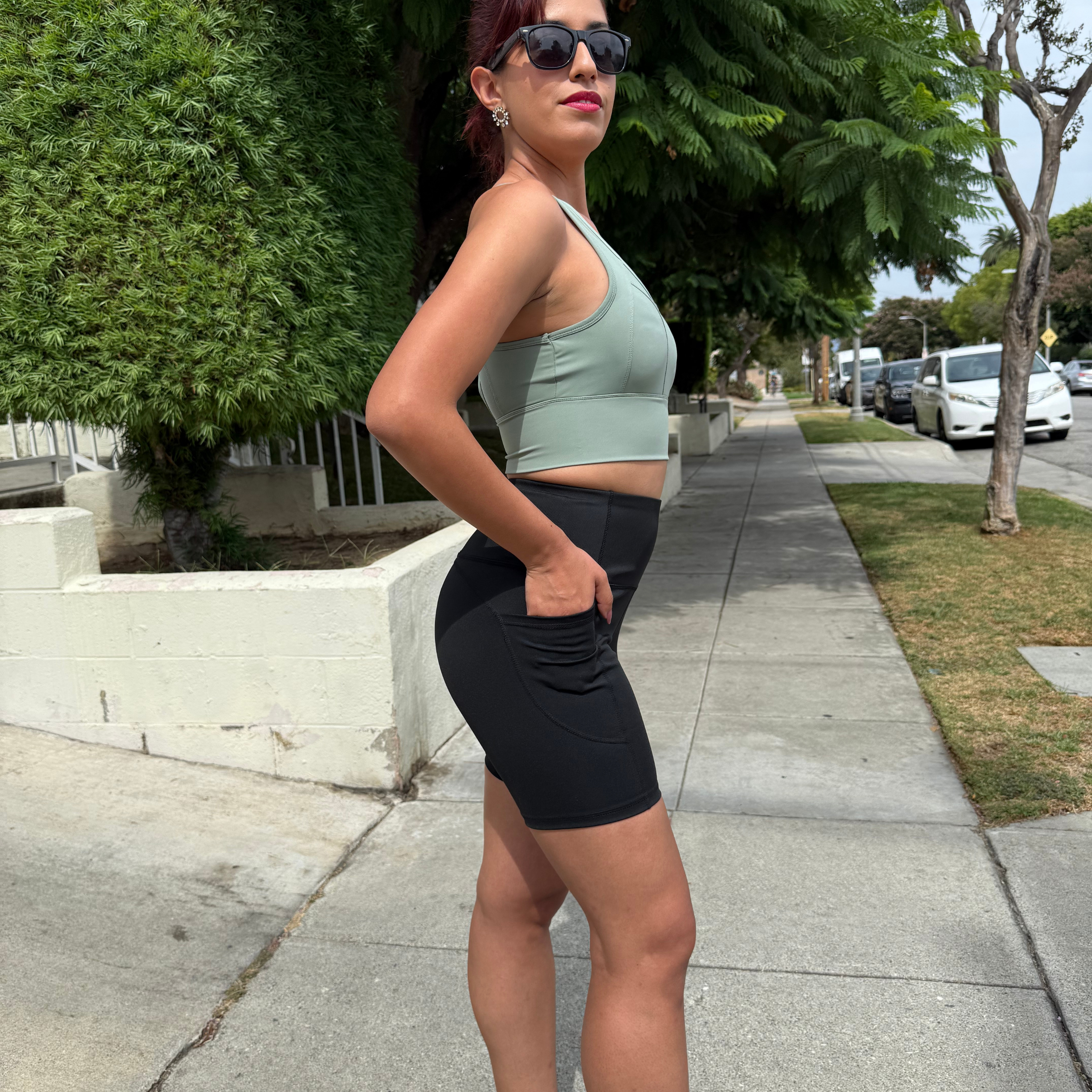 Black High Rise Biker Shorts