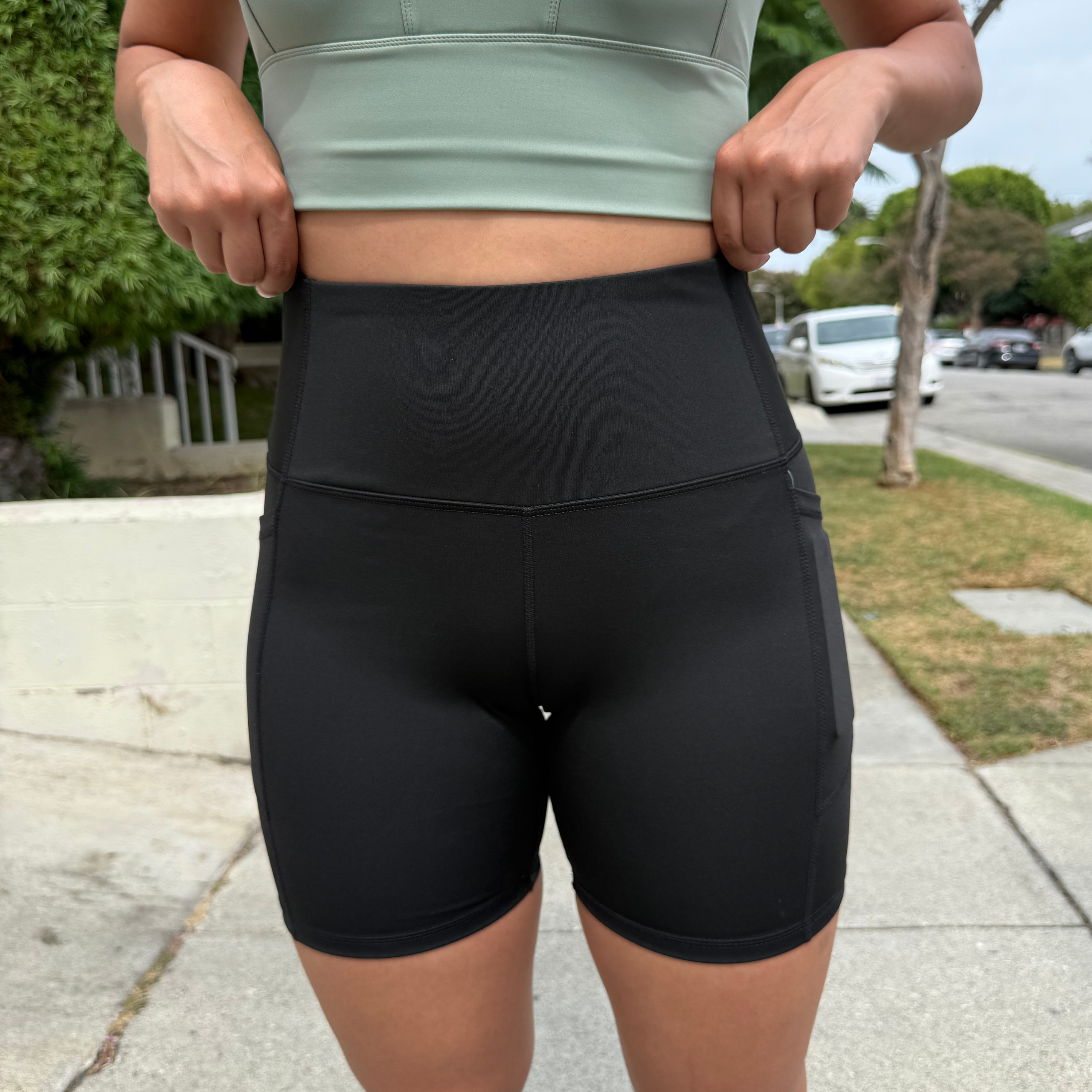 Black High Rise Biker Shorts