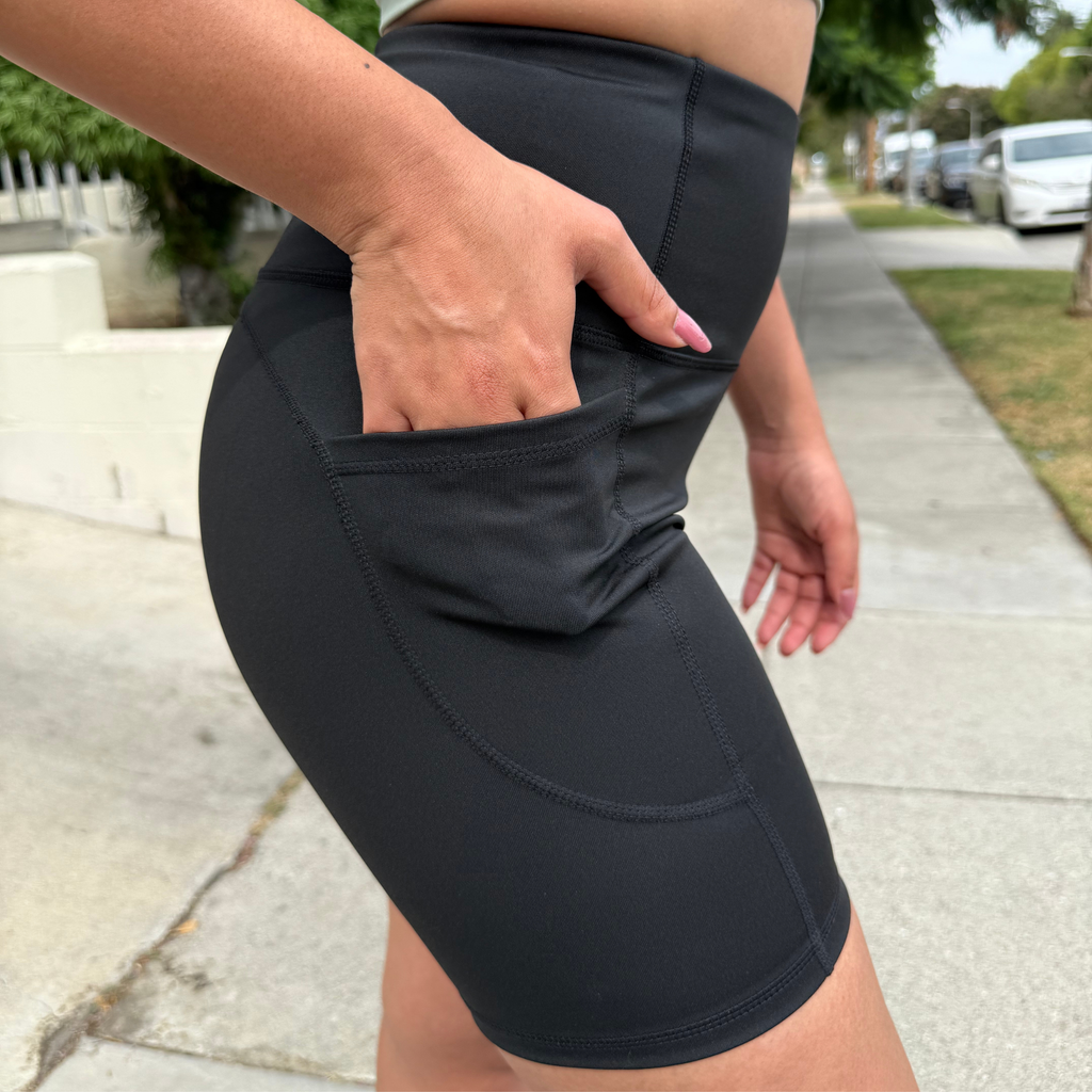 Black High Rise Biker Shorts