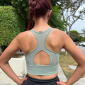 Sage Green Cross Back Running Bra