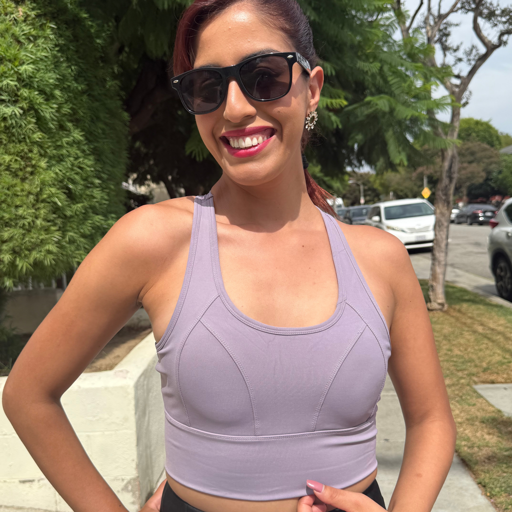 Lavender Cross Back Running Bra