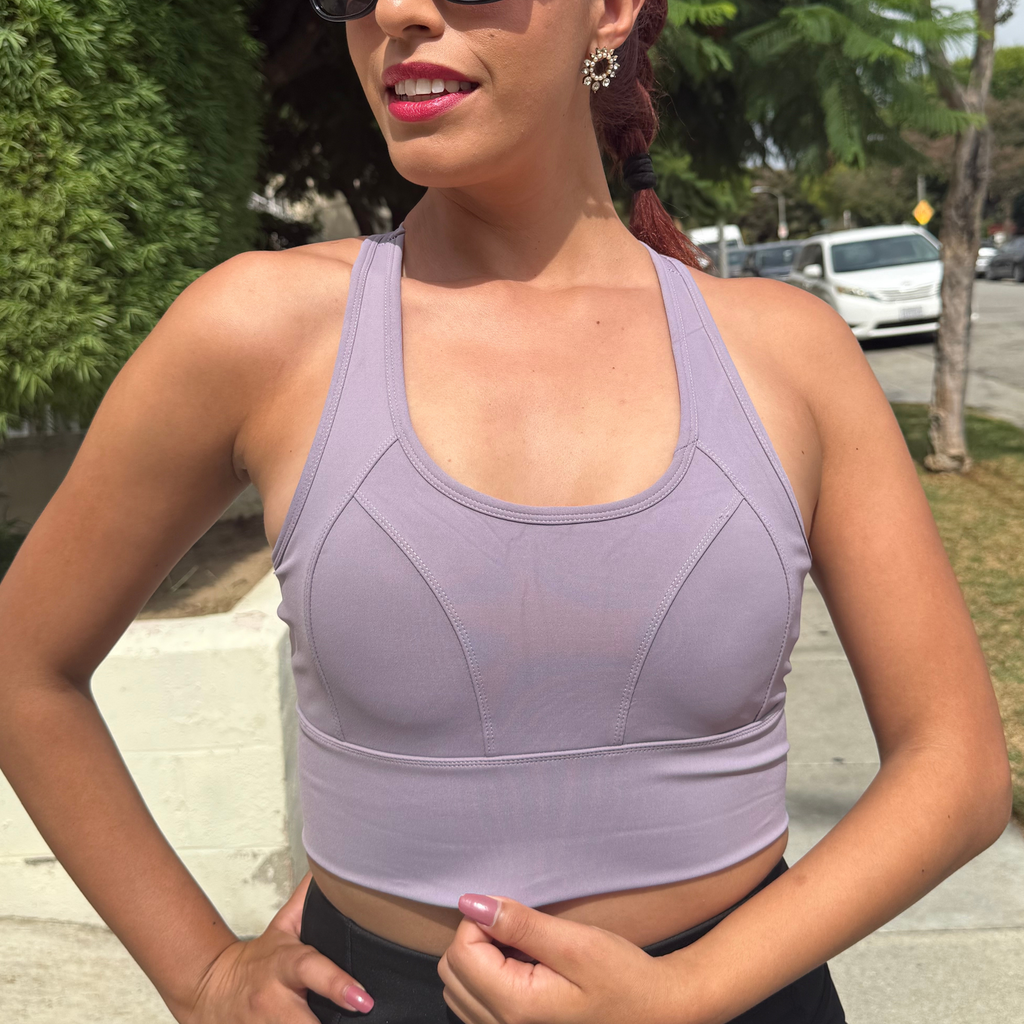 Lavender Cross Back Running Bra