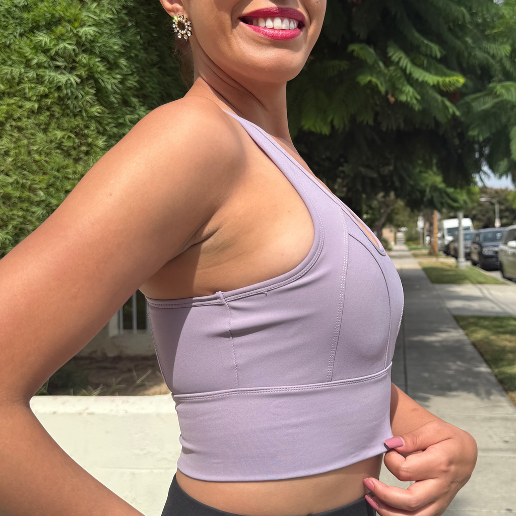 Lavender Cross Back Running Bra