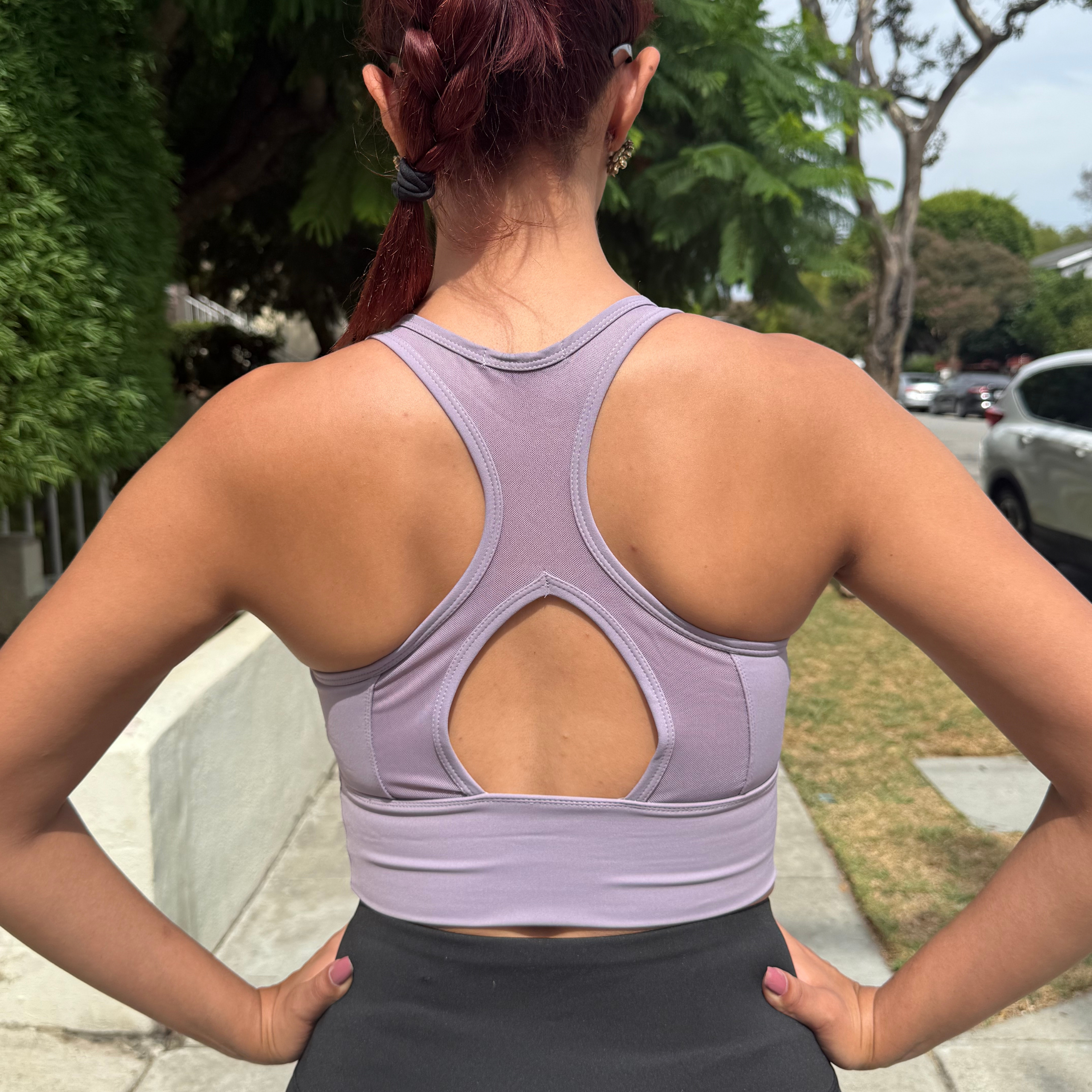 Lavender Cross Back Running Bra