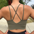 Army Green Open Sports Bra