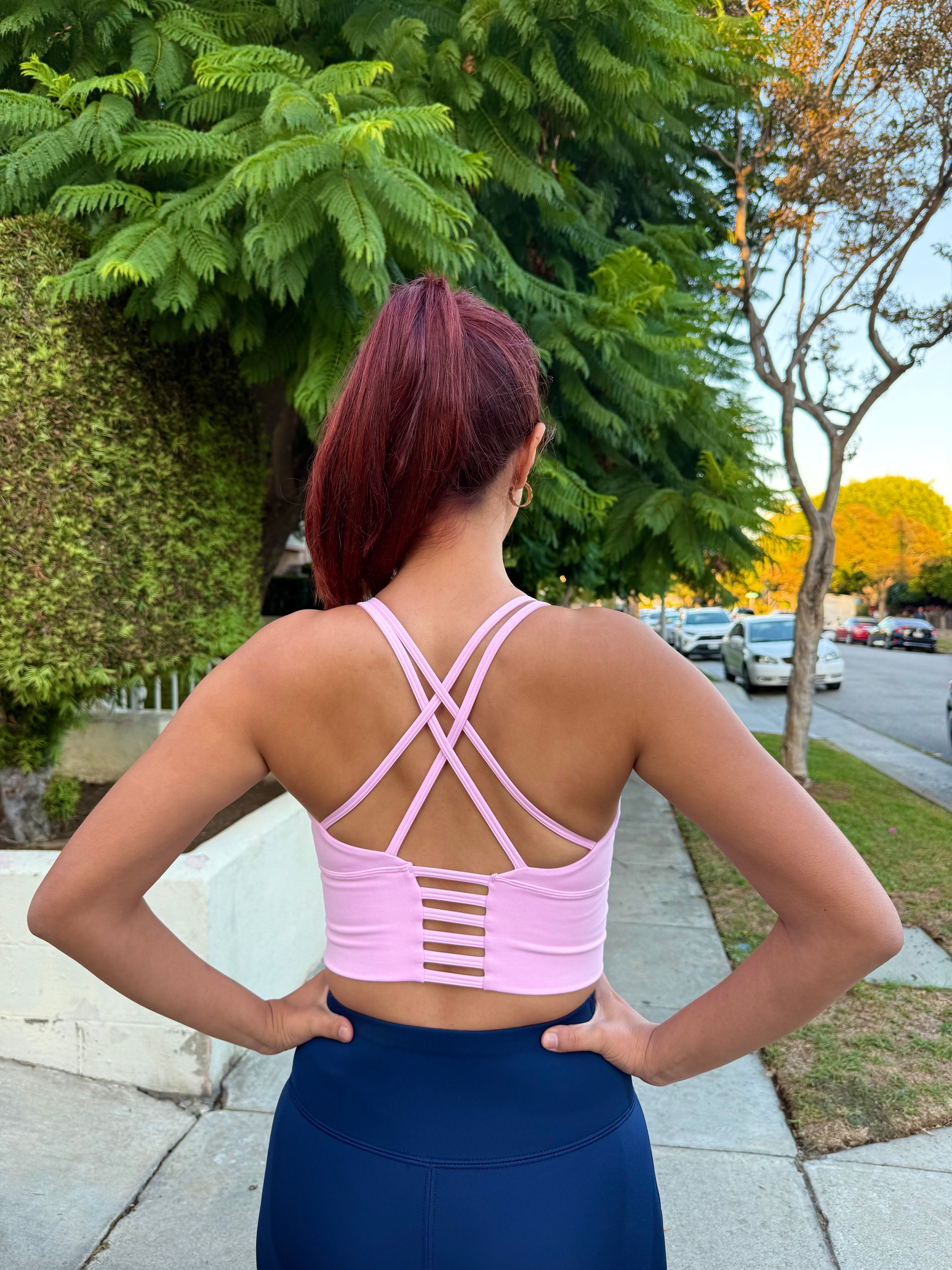 Baby Pink Butter-Soft Sports Bra Top