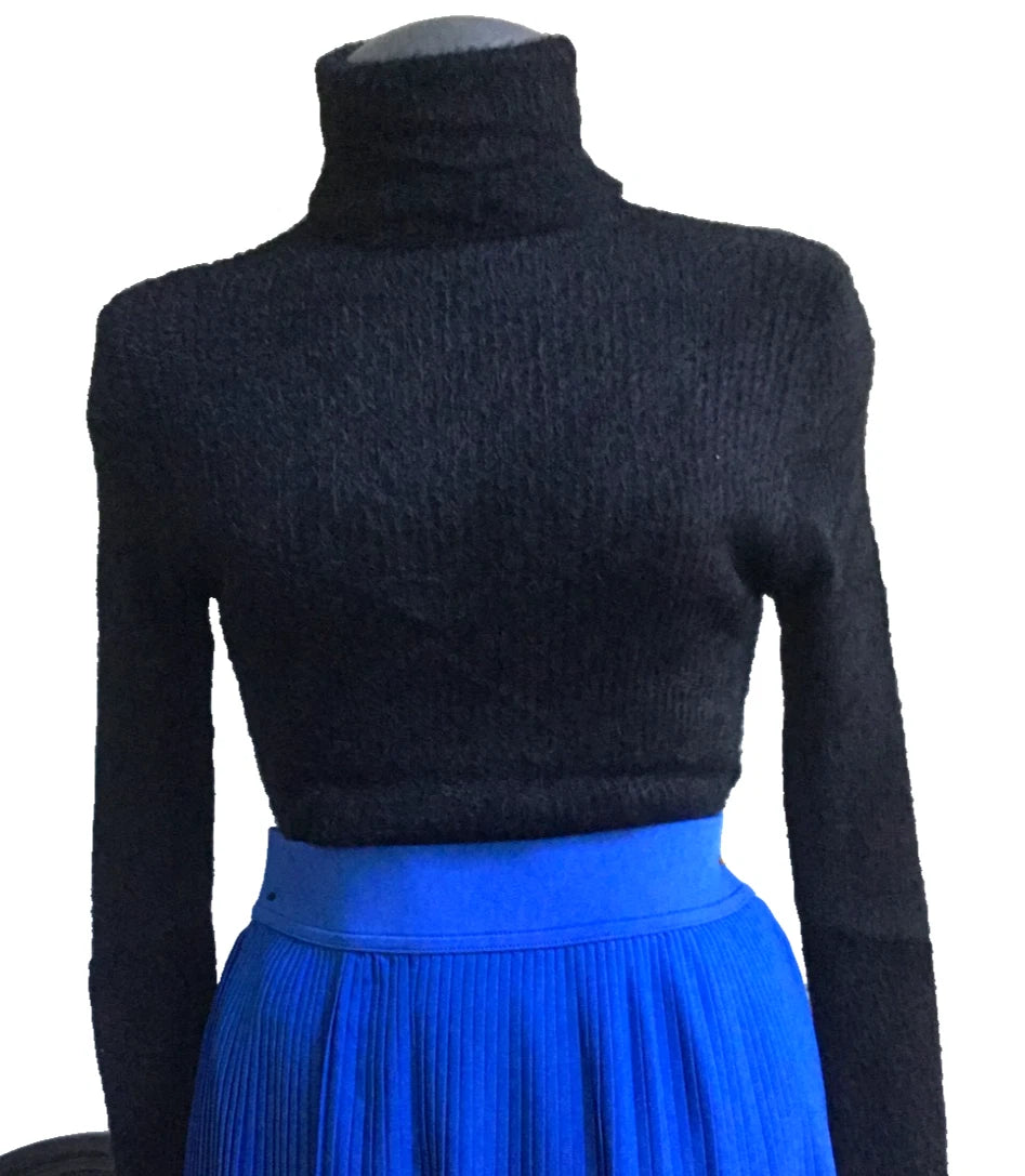 Black Fuzzy Turtleneck Sweater