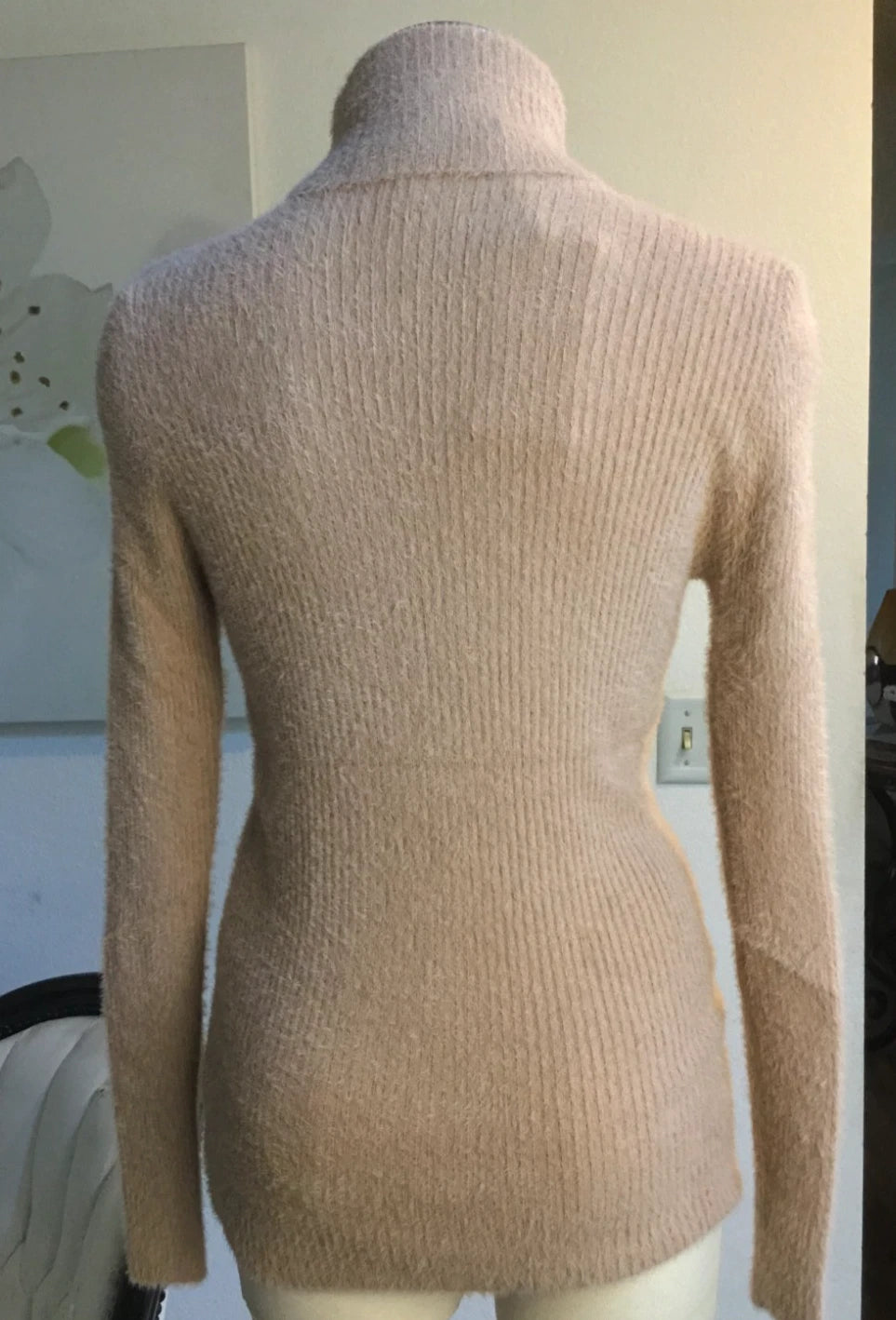 Light Brown Fuzzy Turtleneck Sweater