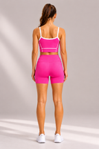 Power Sports Bra & Short Set (Electric Pink)