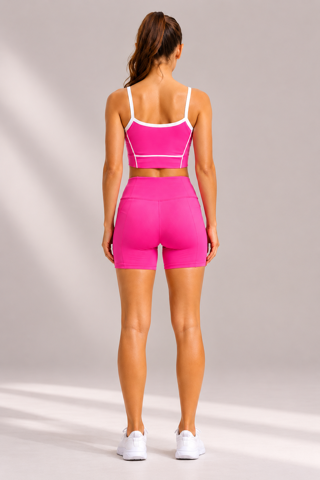 Power Sports Bra & Short Set (Electric Pink)
