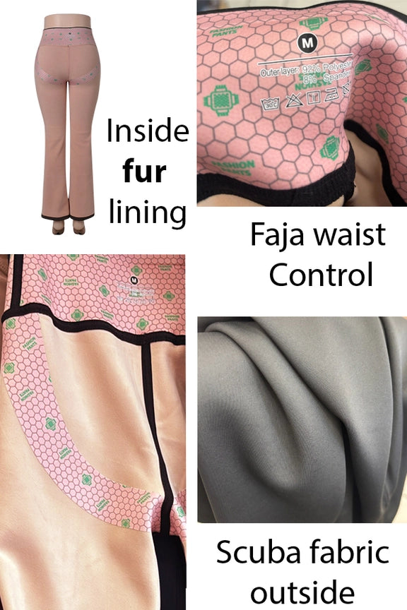 Navy Blue Thermal Butt Lifting Flare Leggings