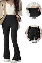 Black Flare Fleece Butt Lifting Leggings