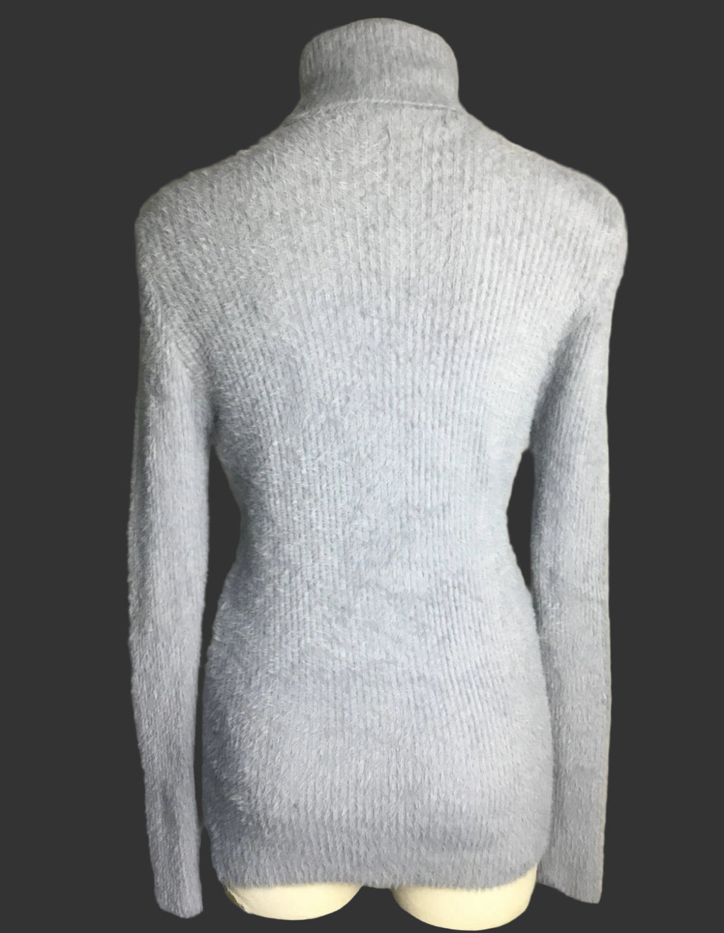Gray Fuzzy Turtleneck Sweater