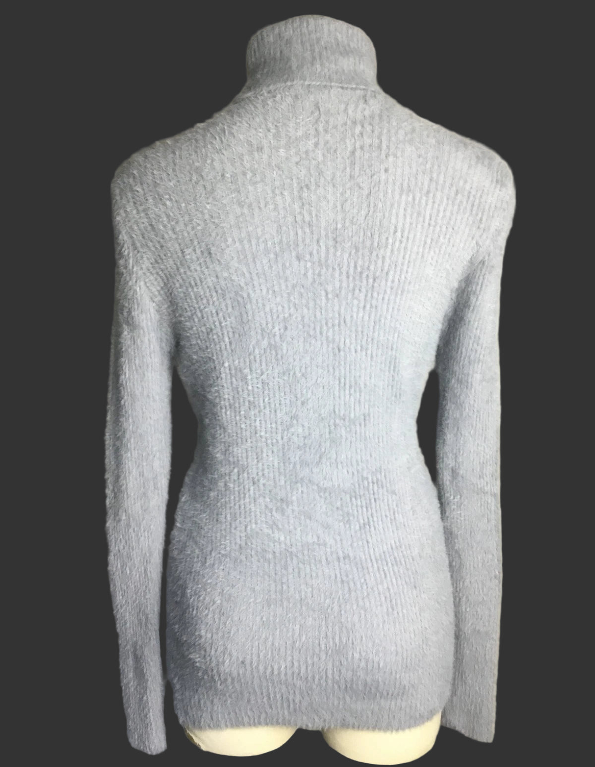 Gray Fuzzy Turtleneck Sweater