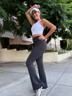 Black Flare Fleece Butt Lifting Leggings