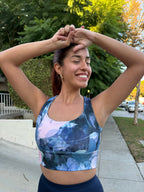 Ocean Bloom Floral Sports Bra