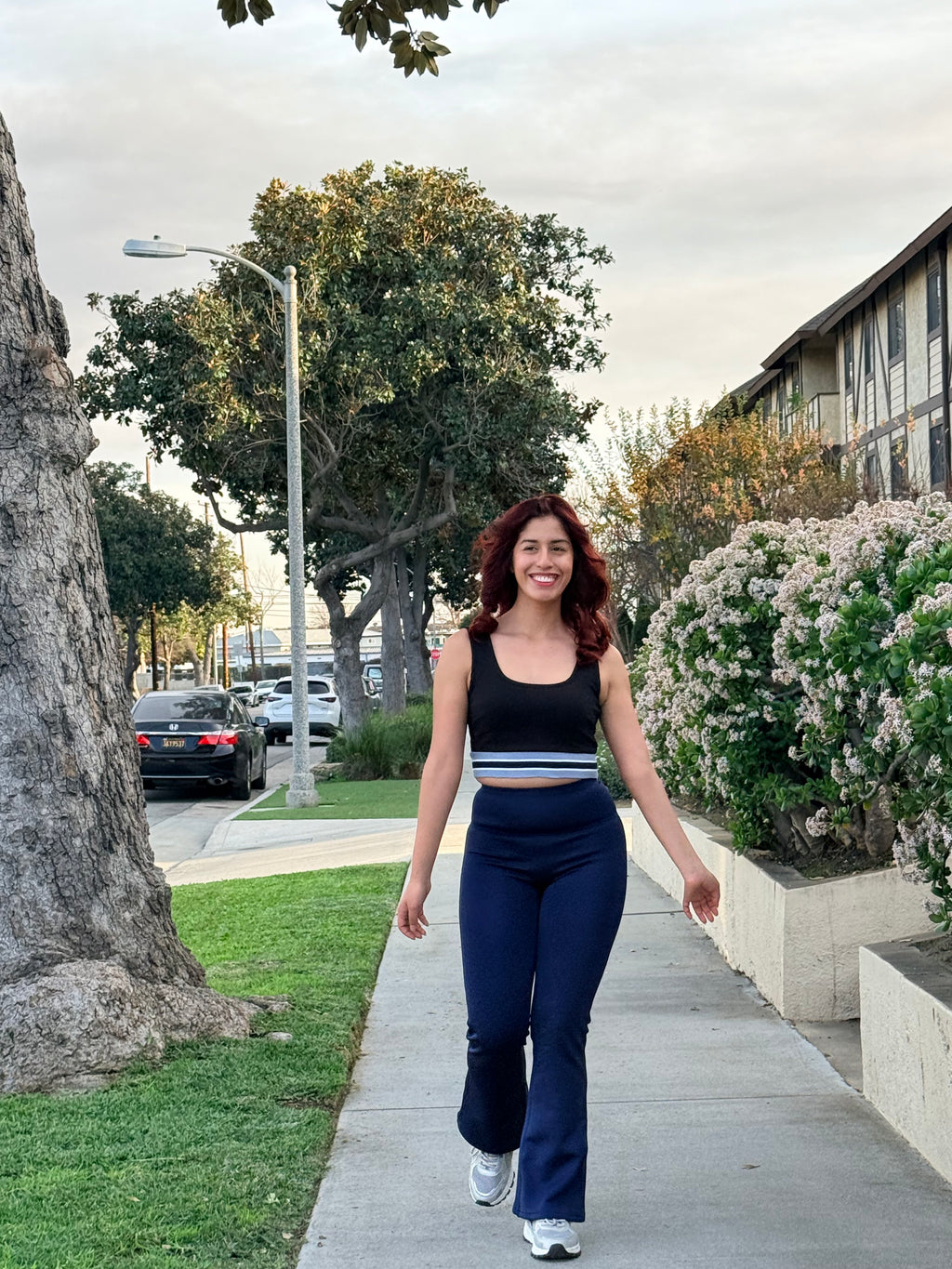 Navy Blue Thermal Butt Lifting Flare Leggings