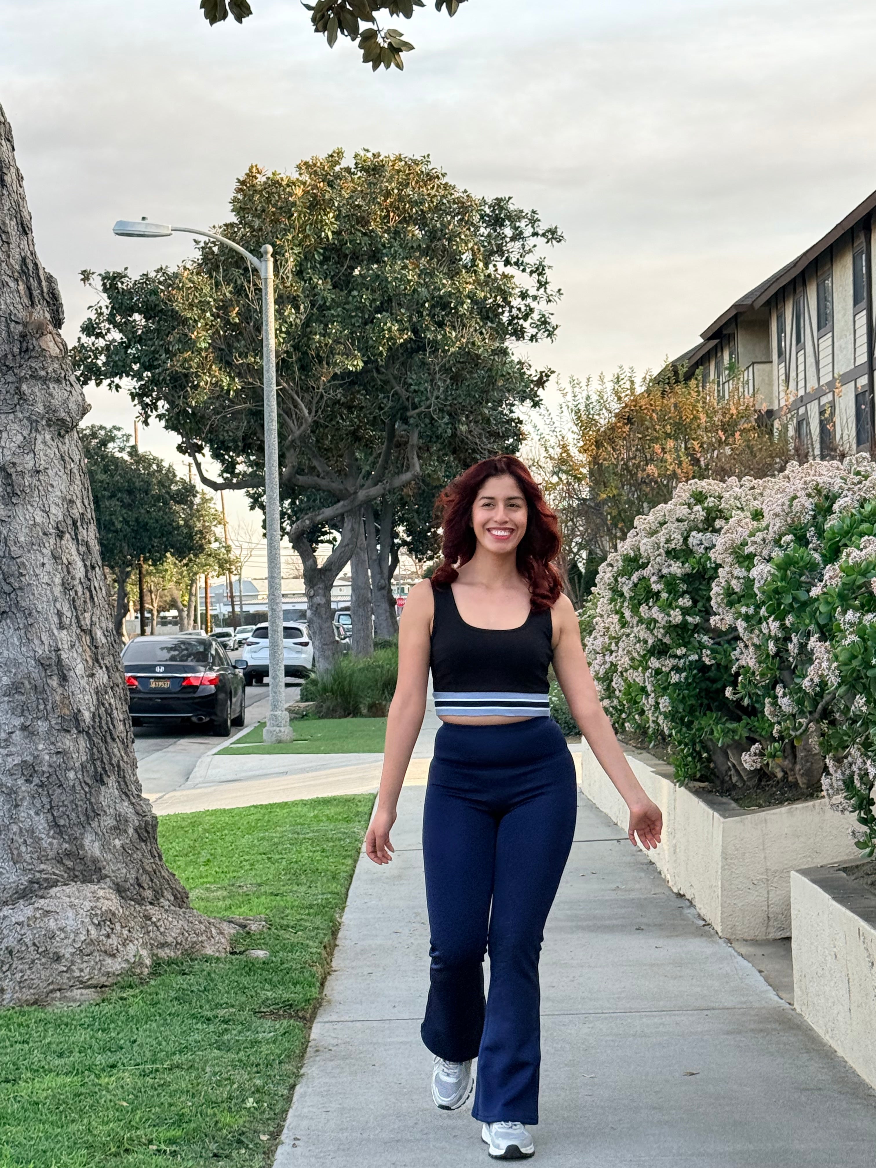 Navy Blue Thermal Butt Lifting Flare Leggings