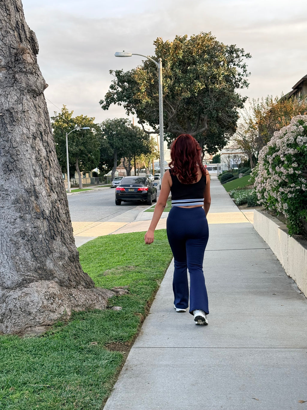 Navy Blue Thermal Butt Lifting Flare Leggings