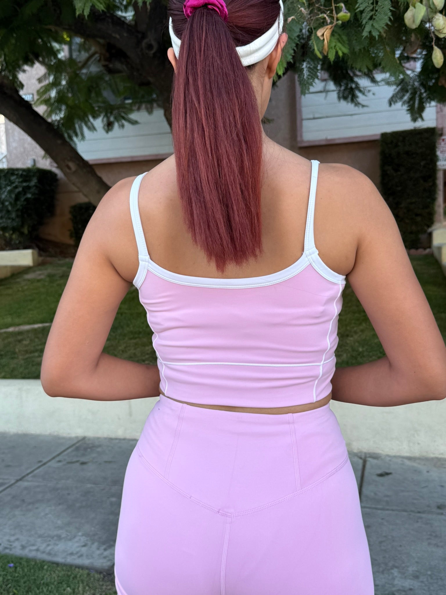 Baby Pink Power Shorts Set (Sports Bra + Shorts)