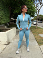 Aqua Blue Sculpt Define Jacket