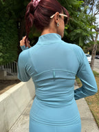 Aqua Blue Sculpt Define Jacket