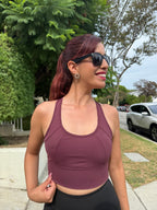 Burgundy High Impact Mesh Sports Bra