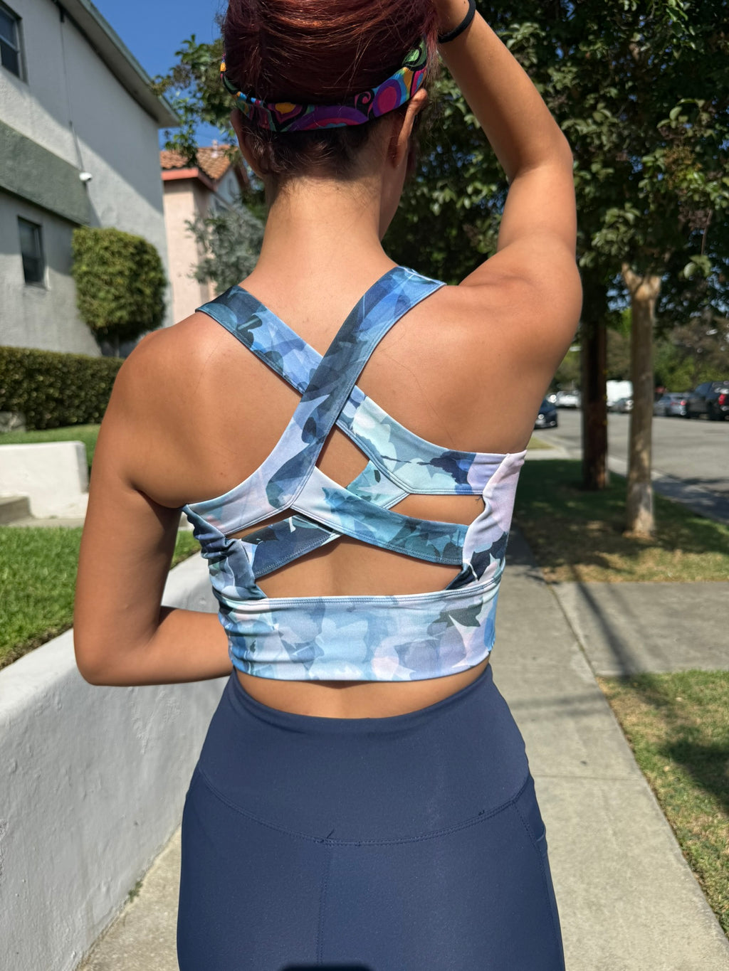 Ocean Bloom Floral Sports Bra