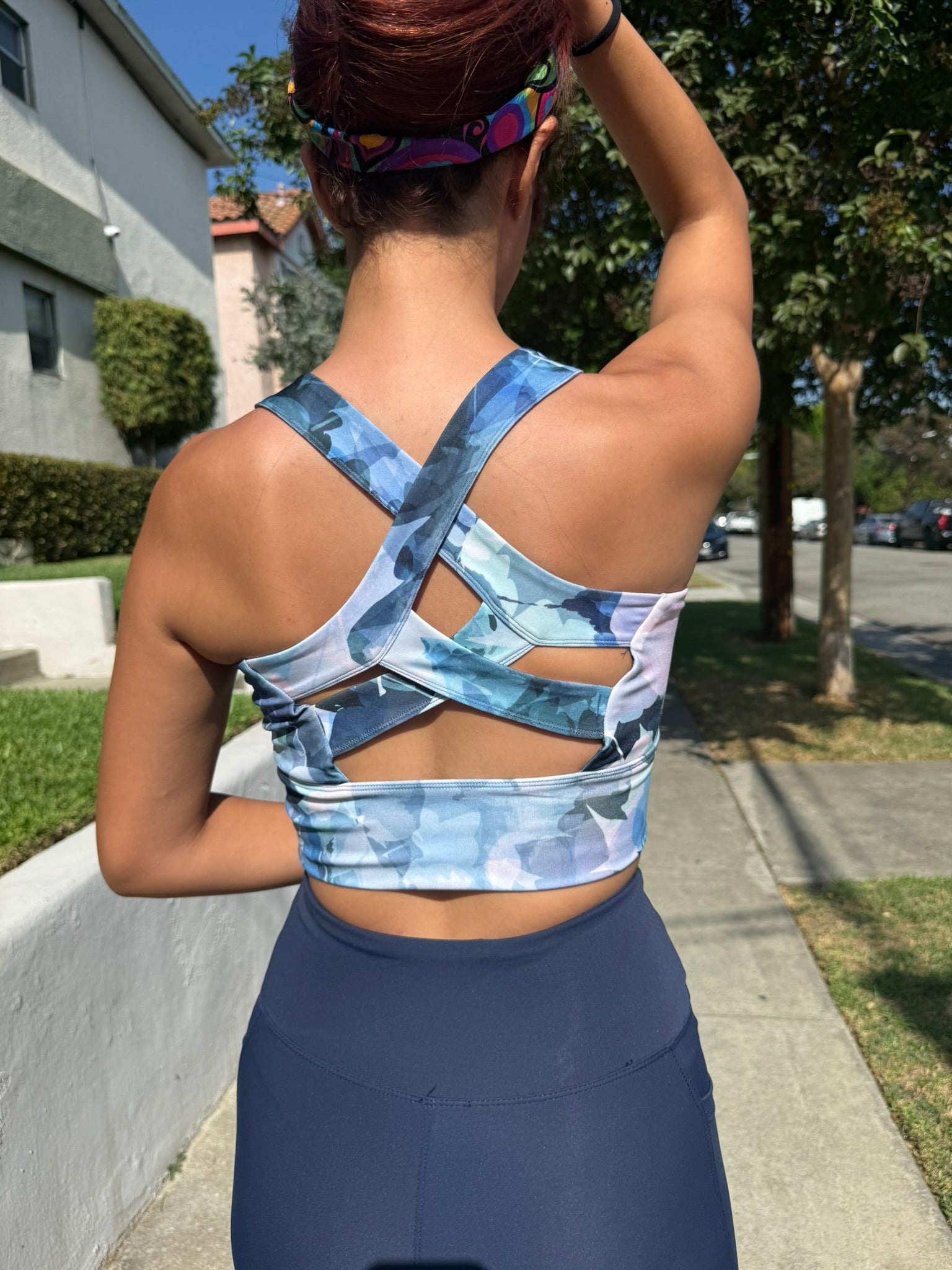 Ocean Bloom Floral Sports Bra